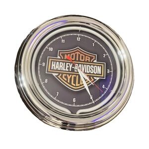Harley-Davidson Neon LED Blue Wall Clock